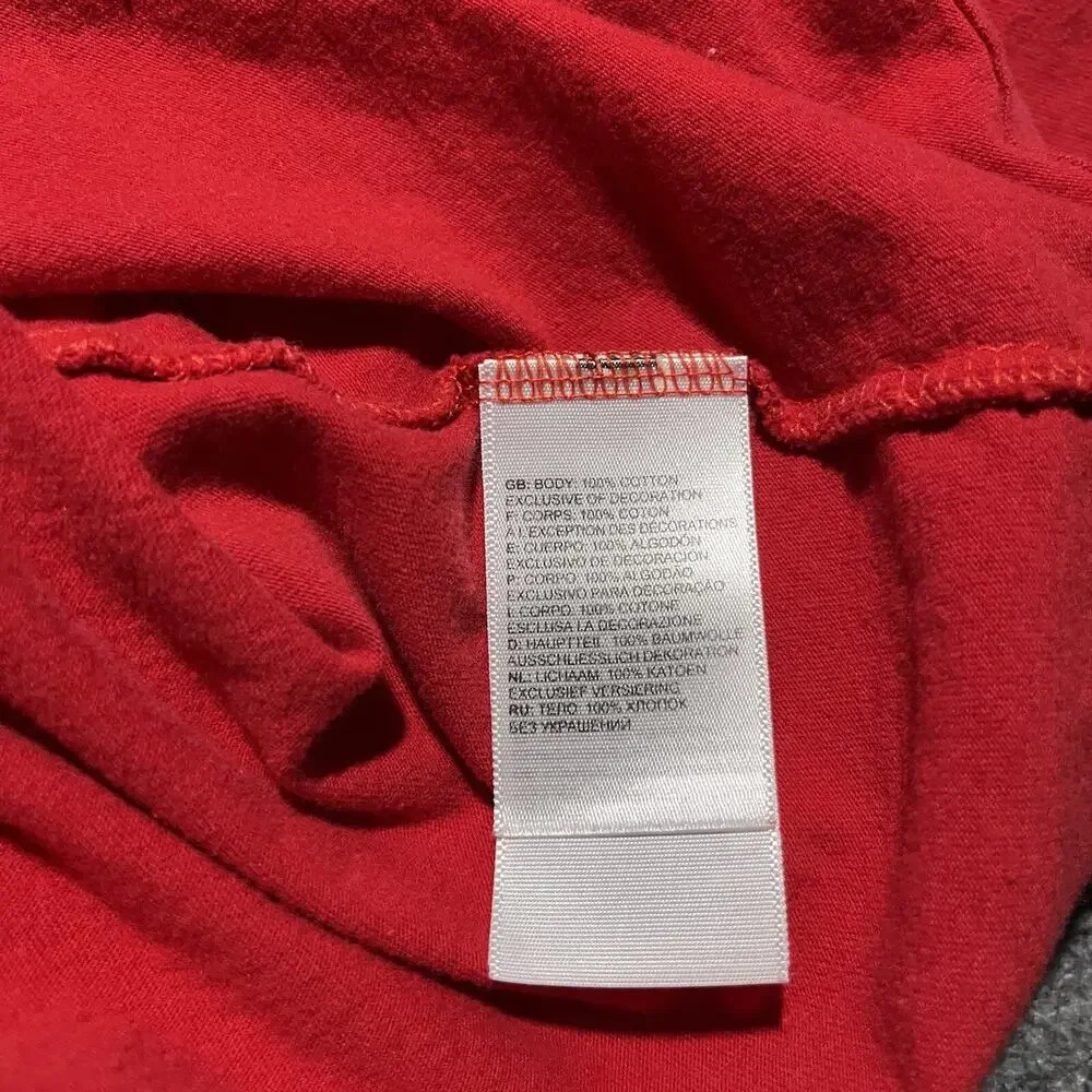 North Face T Shirt Mens XXL Red Logo USA Climbing Hiking Short Sleeve Cotton